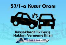 KTK 57/1a Kusur Oranı Nedir? Kavşak Kazası İtirazı 2026 trafik trafik kazası 57/1-a kusur maddesi asli kusur olarak sayılmaktadır. Genel olarak 57/1a %75 (yetmiş beş) olarak kabul edilir. 57/1a birinci derecede sorumlu anlamına gelir.